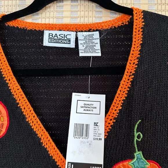 Vintage Basic Editions Halloween Pumpkin Candy Corn Embroidered SOLD - Picture 6 of 9